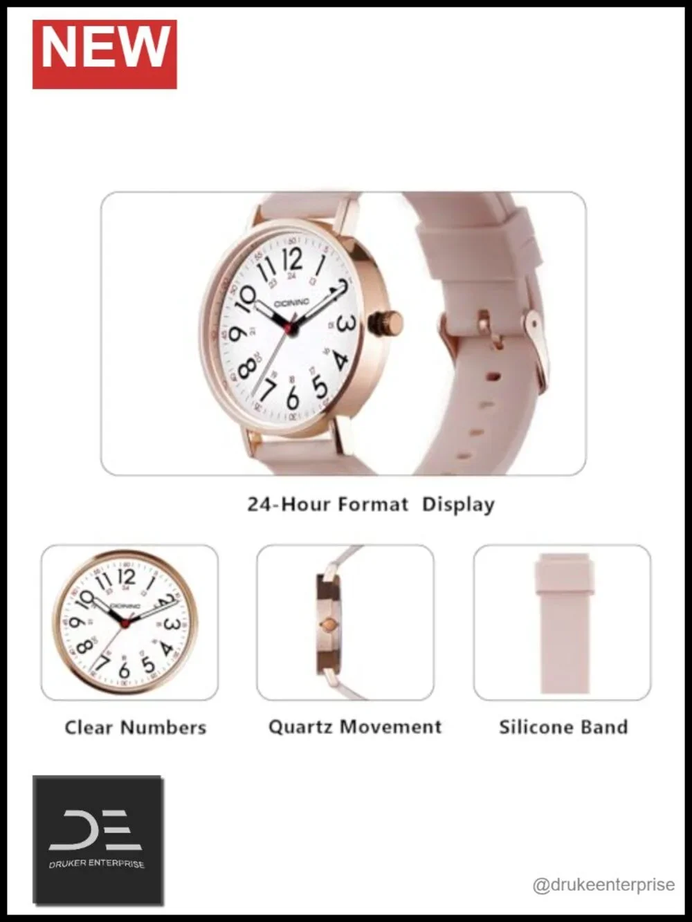 Analog Nursing Watch with Second Hand for Pulse Reading